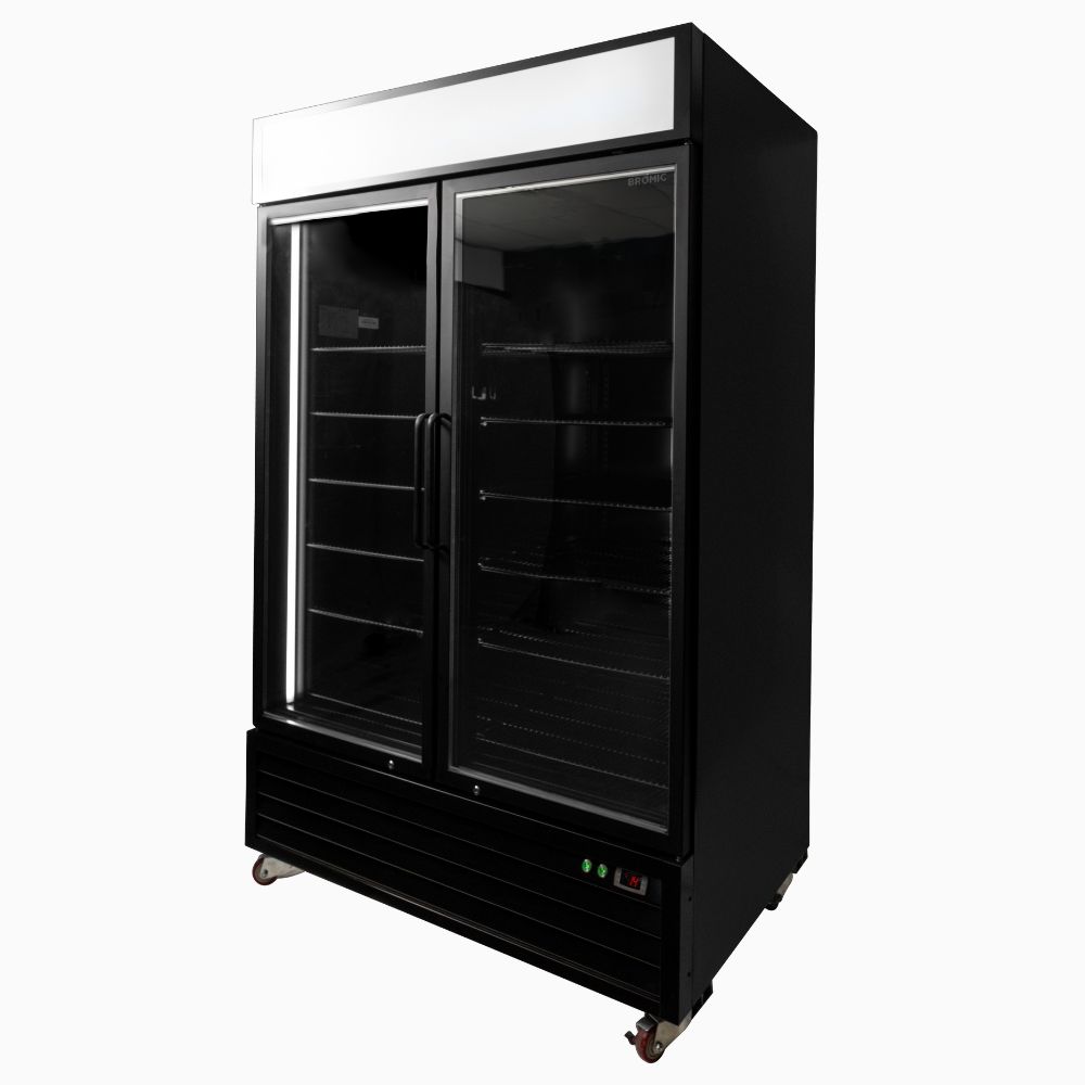 Bromic - Upright Display Fridge 1266L - 2 Door - Flat Glass - Lightbox