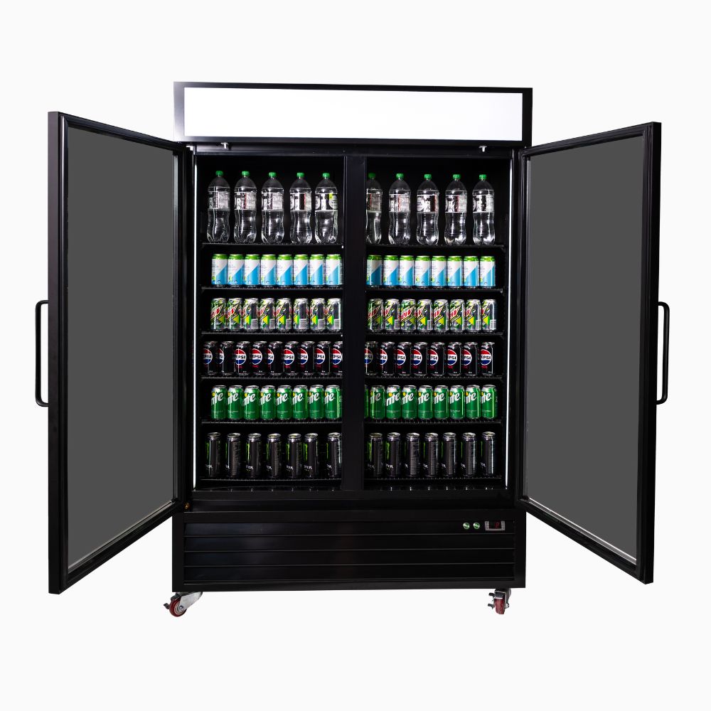 Bromic - Upright Display Fridge 1266L - 2 Door - Flat Glass - Lightbox