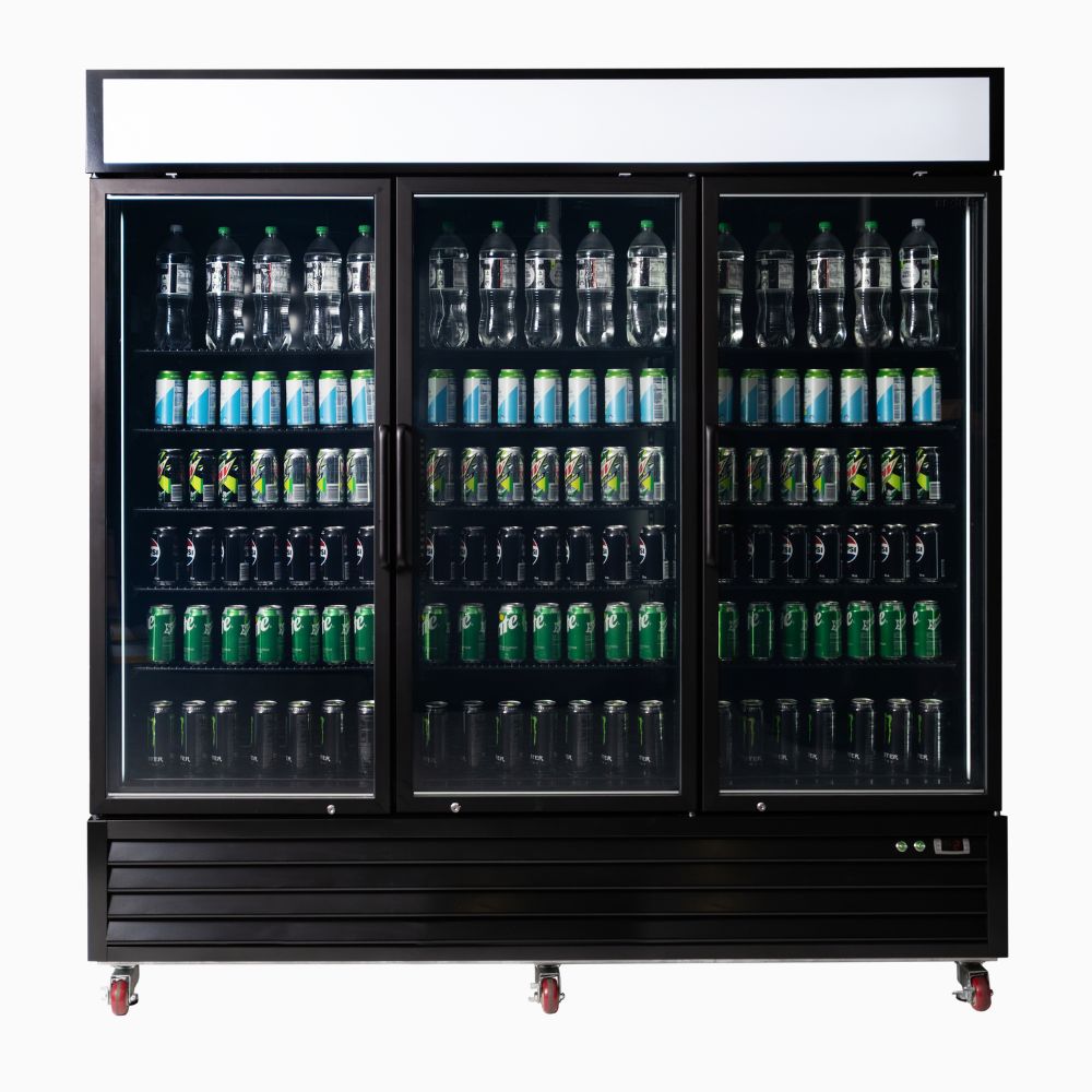 Bromic - Upright Display Fridge 1980L - 3 Door - Flat Glass - Lightbox
