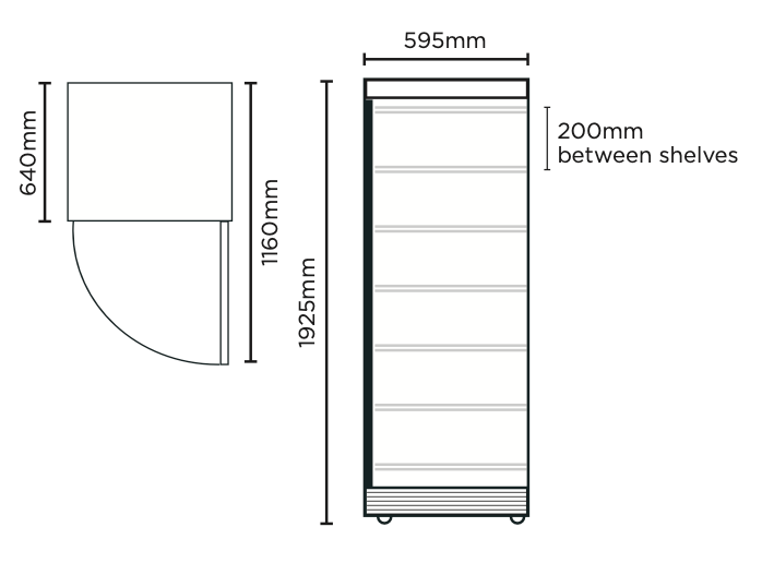Bromic UF0374SDS-NR - Upright Freezer - 300L - 1 Door - Solid