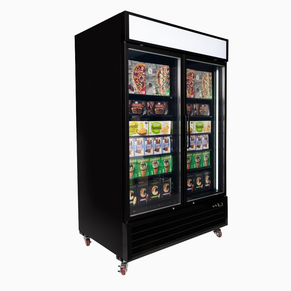 Bromic - Upright Display Freezer 1266L - 2 Door - Flat Glass - Lightbox