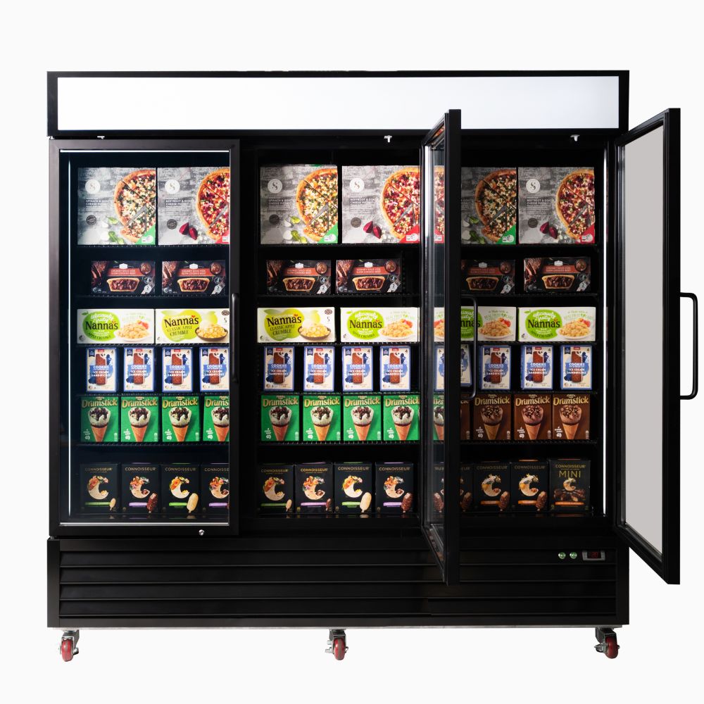 Bromic - Upright Display Freezer 1980L - 3 Door - Flat Glass - Lightbox