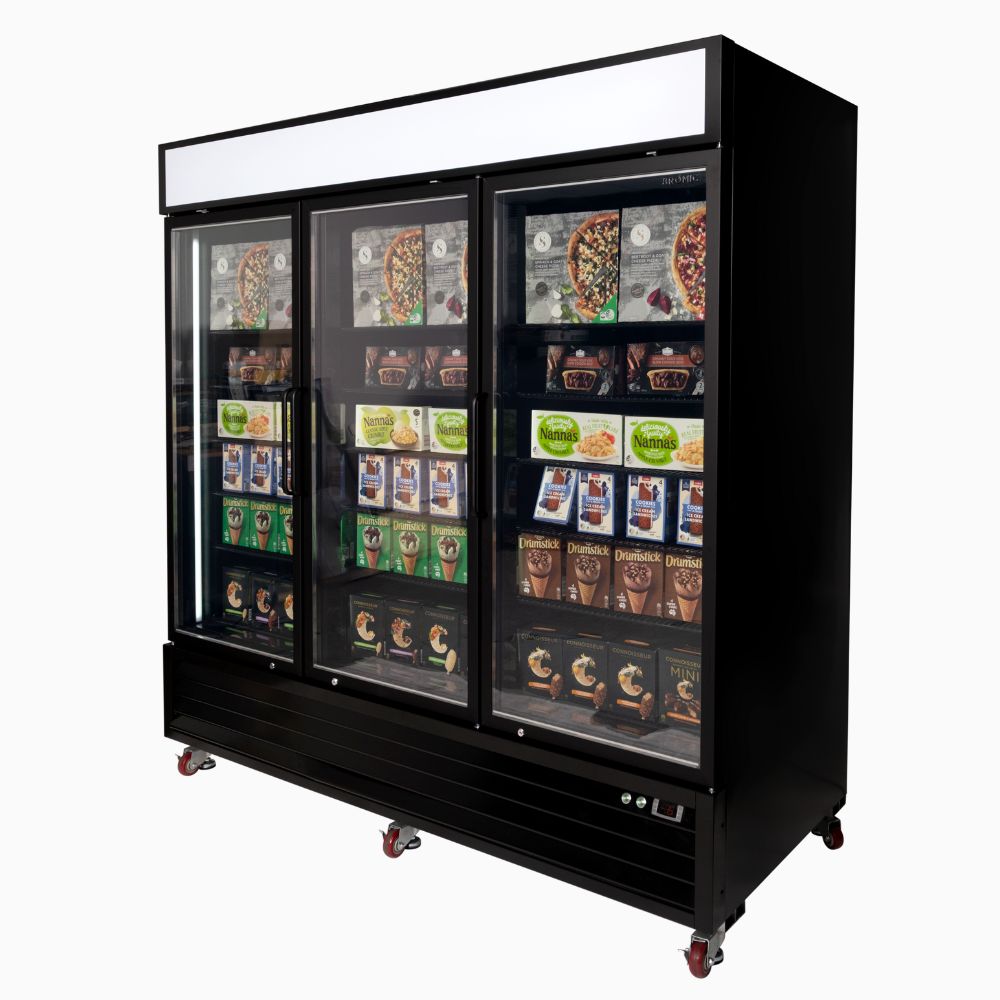 Bromic - Upright Display Freezer 1980L - 3 Door - Flat Glass - Lightbox
