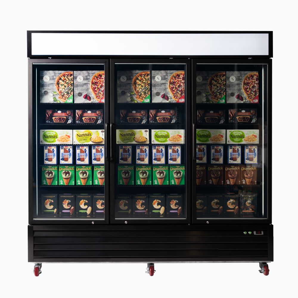 Bromic - Upright Display Freezer 1980L - 3 Door - Flat Glass - Lightbox