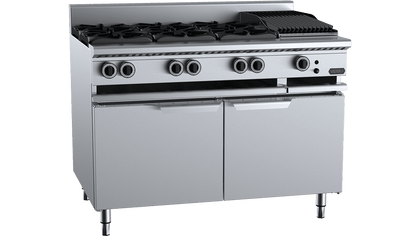 B+S Verro Combination Six Open Burners & 300mm Char Broiler VBT-SB6-CBR3
