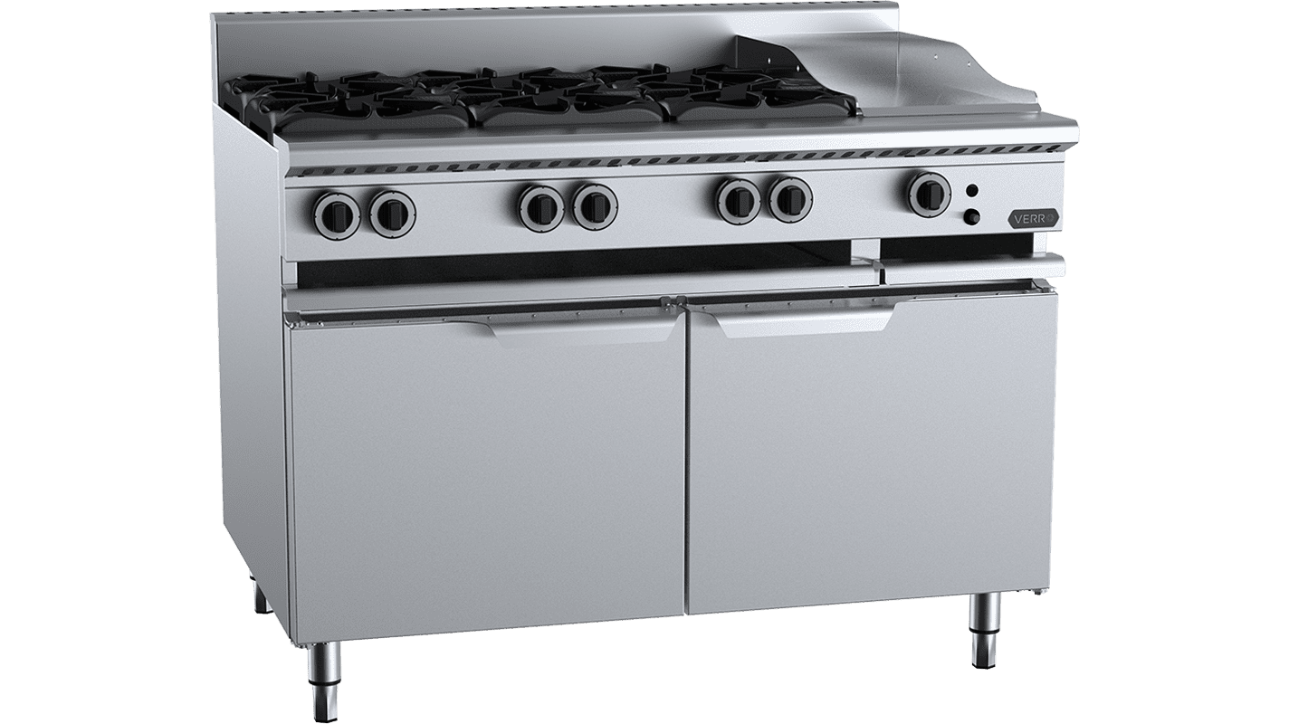B+S Verro Combination Six Open Burners & 300mm Grill Plate VBT-SB6-GRP3