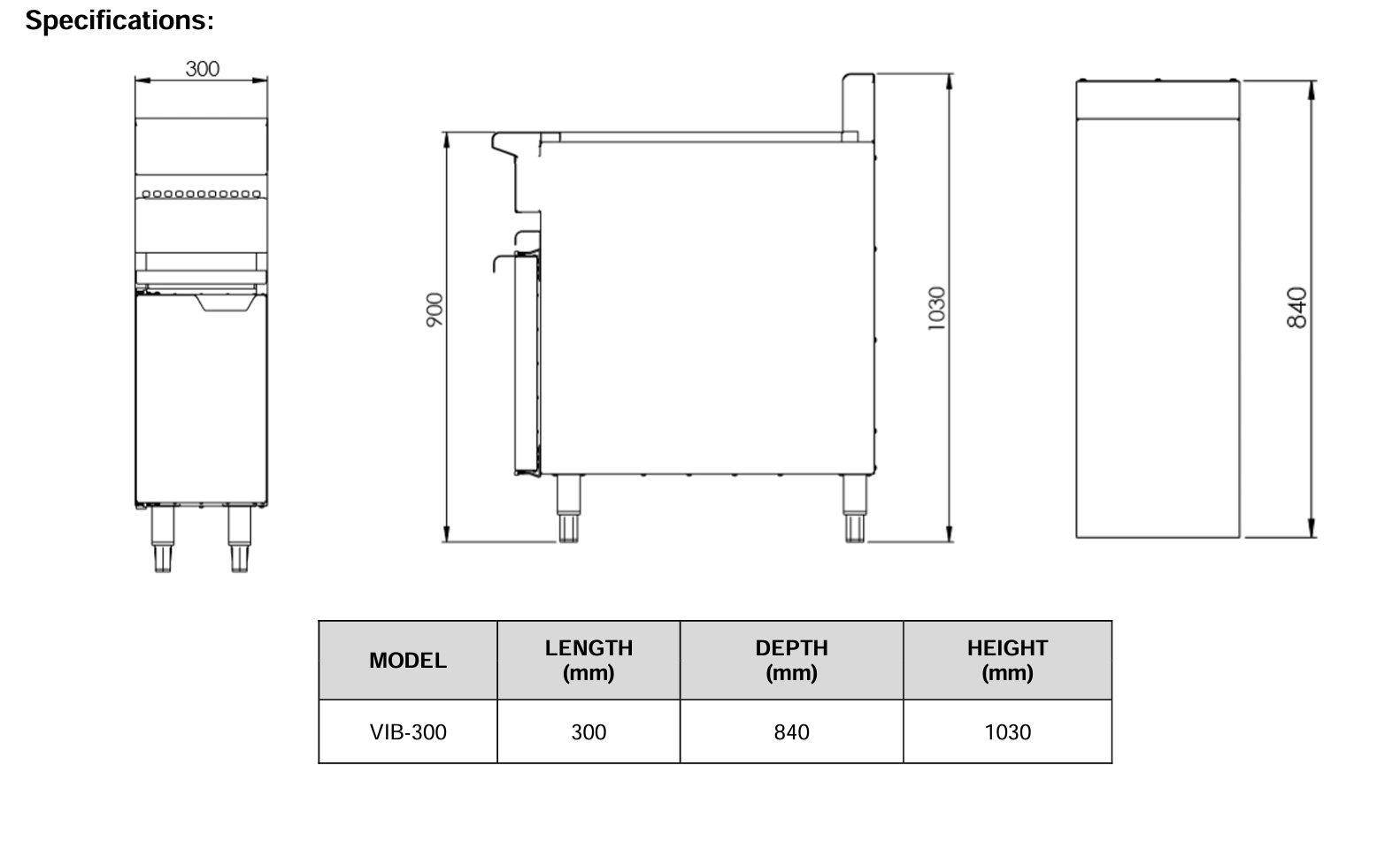 B+S Verro Infill Bench 300mm VIB-300