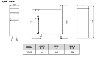 B+S Verro Infill Bench 300mm VIB-300