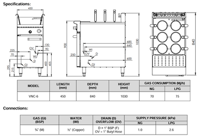 B+S Verro Noodle Cooker VNC-6