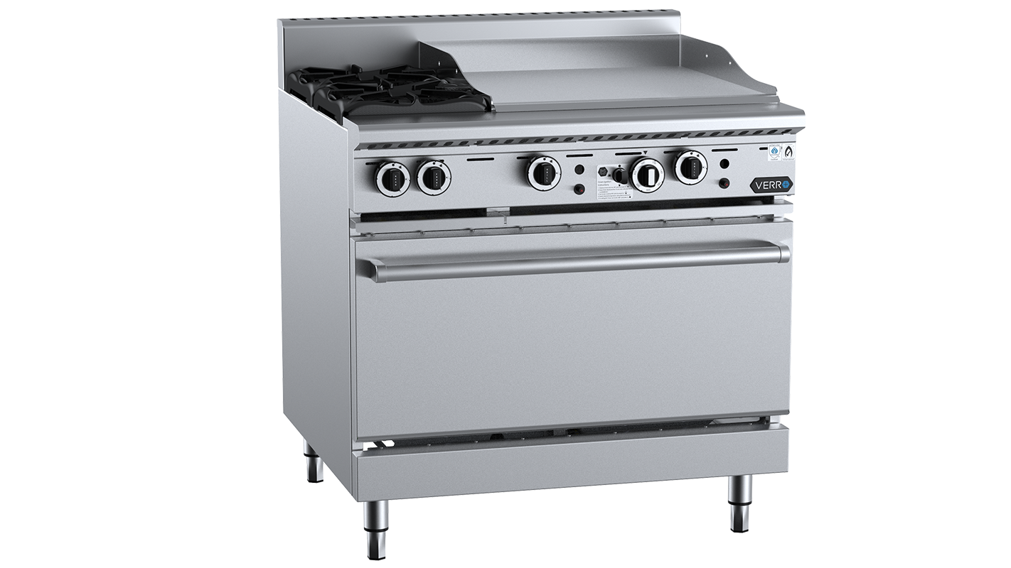 B+S Verro Combination Ovens with Two Open Burners & 600mm Grill plate VOV- SB2-GRP6