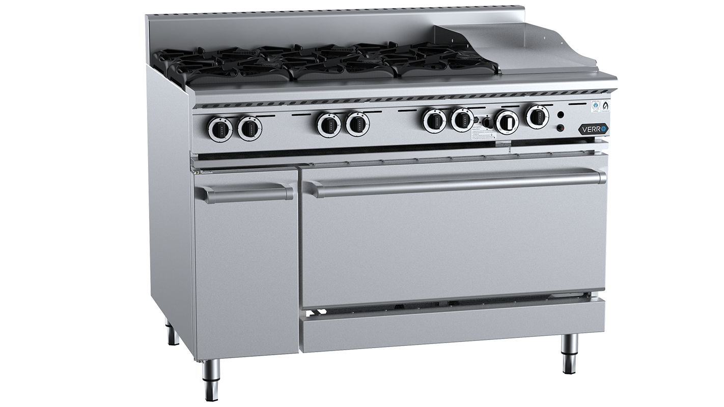 B+S Verro Combination Ovens with Six Burners & 300mm Grill Plate VOV-SB6-GRP3