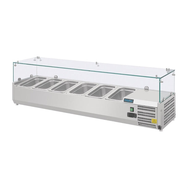 Polar G-Series Countertop Prep Fridge 6x 1/4GN - Dimensions: 1400mm. For Pizza & Salad Prep Counter G623