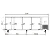 Atosa EPF3482 2 Door Under Bench Freezer 560L  2230(W)
