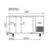 Atosa EPF3721 Two Door Glass Under Bench Fridge 300L 1360(W)