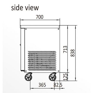 Atosa EPF3721 Two Door Glass Under Bench Fridge 300L 1360(W)