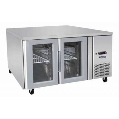 Atosa EPF3721 Two Door Glass Under Bench Fridge 300L 1360(W)
