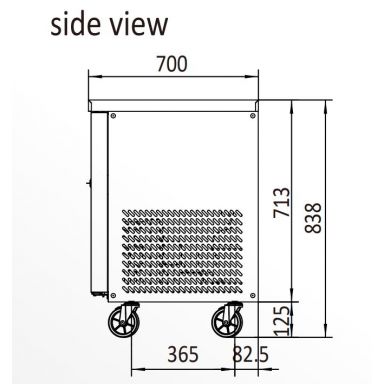 Atosa EPF3731 Three Door Glass Under Bench Fridge 450L 1795(W)