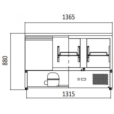 Atosa ESL3851 Two Door Salad Prep Fridge with Lid 380L