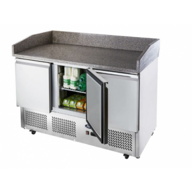 Atosa ESL3852 3 Door Pizza Prep Fridge with Mable Top 380L