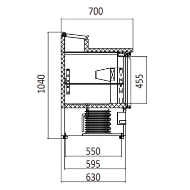 Atosa ESL3853 3 Door Salad Prep Fridge with Lid 380L