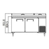 ATOSA MPF8202 Double Door Pizza Prep Fridge 566L 1702mm