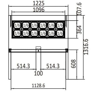 ATOSA MSF8302 2 Doors Sandwich prep Fridge 379L