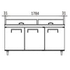 ATOSA MSF8304 3 Door Sandwich Prep Fridge 598L 1846mm