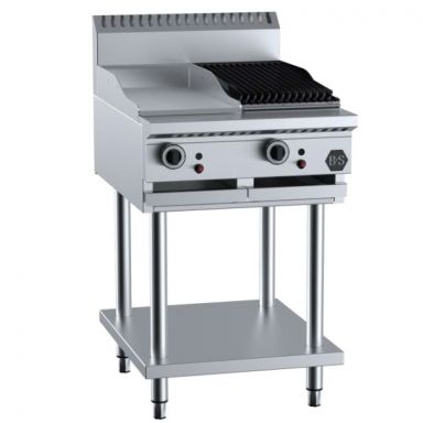 B+S Black Combination 300mm Grill Plate & 300mm Char Broiler BT-GRP3-CBR3