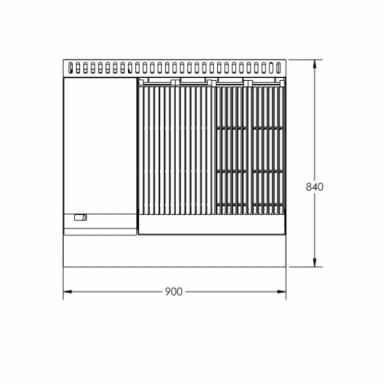 B+S Black Combination 300mm Grill Plate & 600mm Char Broiler BT-GRP3-CBR6