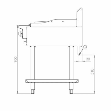 B+S Black Combination Two Open Burners & 300mm Char Broiler BT-SB2-CBR3