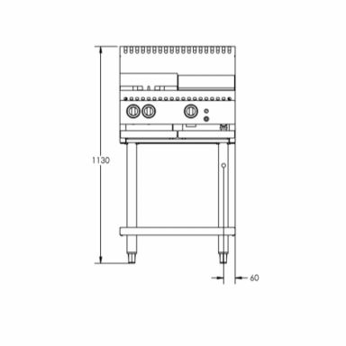 B+S Black Combination Two Open Burners & 300mm Grill Plate BT-SB2-GRP3