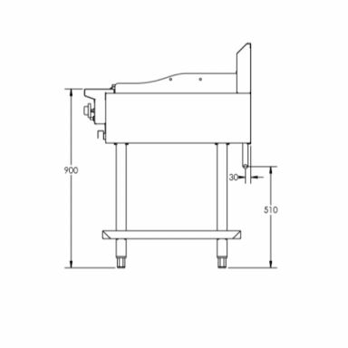 B+S Black Combination Two Open Burners & 300mm Grill Plate BT-SB2-GRP3