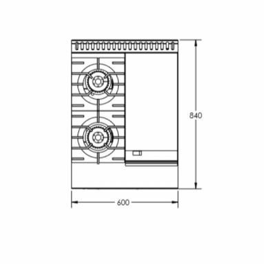 B+S Black Combination Two Open Burners & 300mm Grill Plate BT-SB2-GRP3