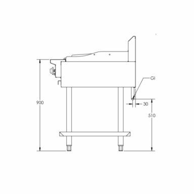 B+S Black Combination Four Burners & 300mm Char Grill BT-SB4-CBR3