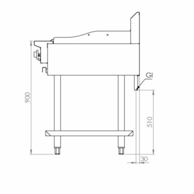 B+S Black Combination Four Burners & 300mm Grill BT-SB4-GRP3