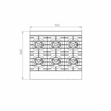 B+S Black Six Burner Boiling Top BT-SB6