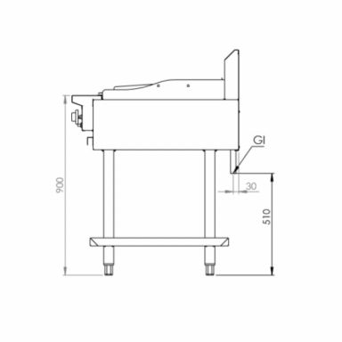 B+S Black Combination Six Open Burners & 300mm Char Grill BT-SB6-CBR3