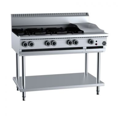 B+S Black Combination Six Open Burners & 300mm Grill BT-SB6-GRP3