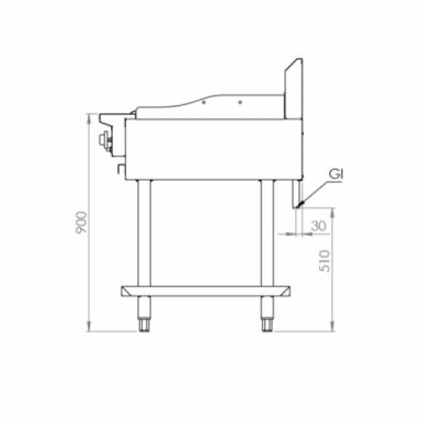 B+S Black Combination Six Open Burners & 300mm Grill BT-SB6-GRP3