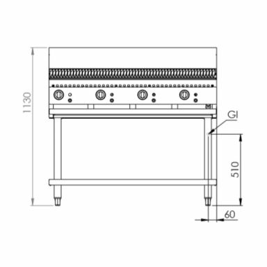 B+S Black Char Broiler 1200mm CBR-12