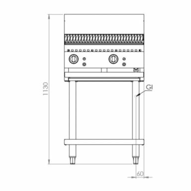 B+S Black Char Broiler 600mm CBR-6