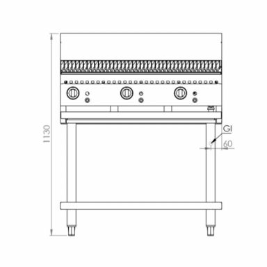 B+S Black Char Broiler 900mm CBR-9