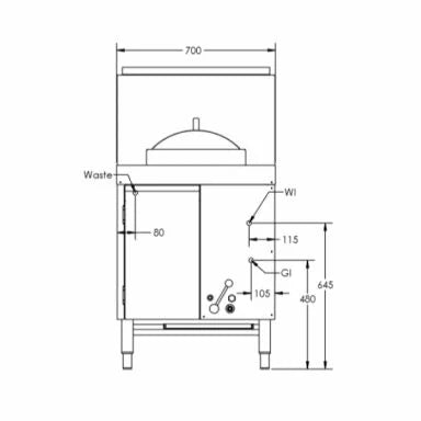 B+S Black Single Hole Waterless Heat Exchange Steamer with Cheung Fun insert CFPSF-1HE