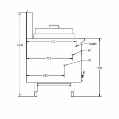 B+S Black Single Hole Waterless Heat Exchange Steamer with Cheung Fun insert CFPSF-1HE