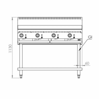 B+S Black Grill Plate 1200mm GRP-12