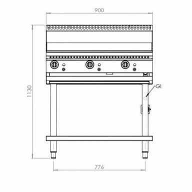 B+S Black Grill Plate 900mm GRP-9