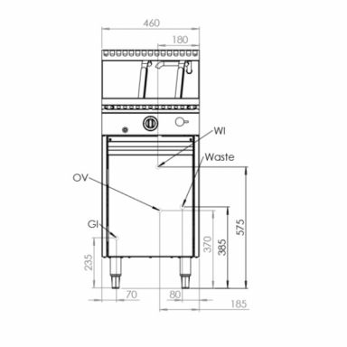 B+S Black Noodle Cooker with Soup Warmer insert (2 rounds + 2 recs) NC-2-SW-2
