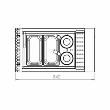 B+S Black Noodle Cooker with Soup Warmer insert (2 rounds + 2 recs) NC-2-SW-2