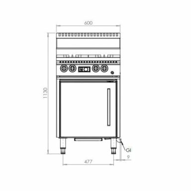B+S Black Four Burner Oven OV-SB4