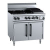 B+S Black Oven with 300mm Char Broiler & Four Open Burners OV-SB4-CBR3
